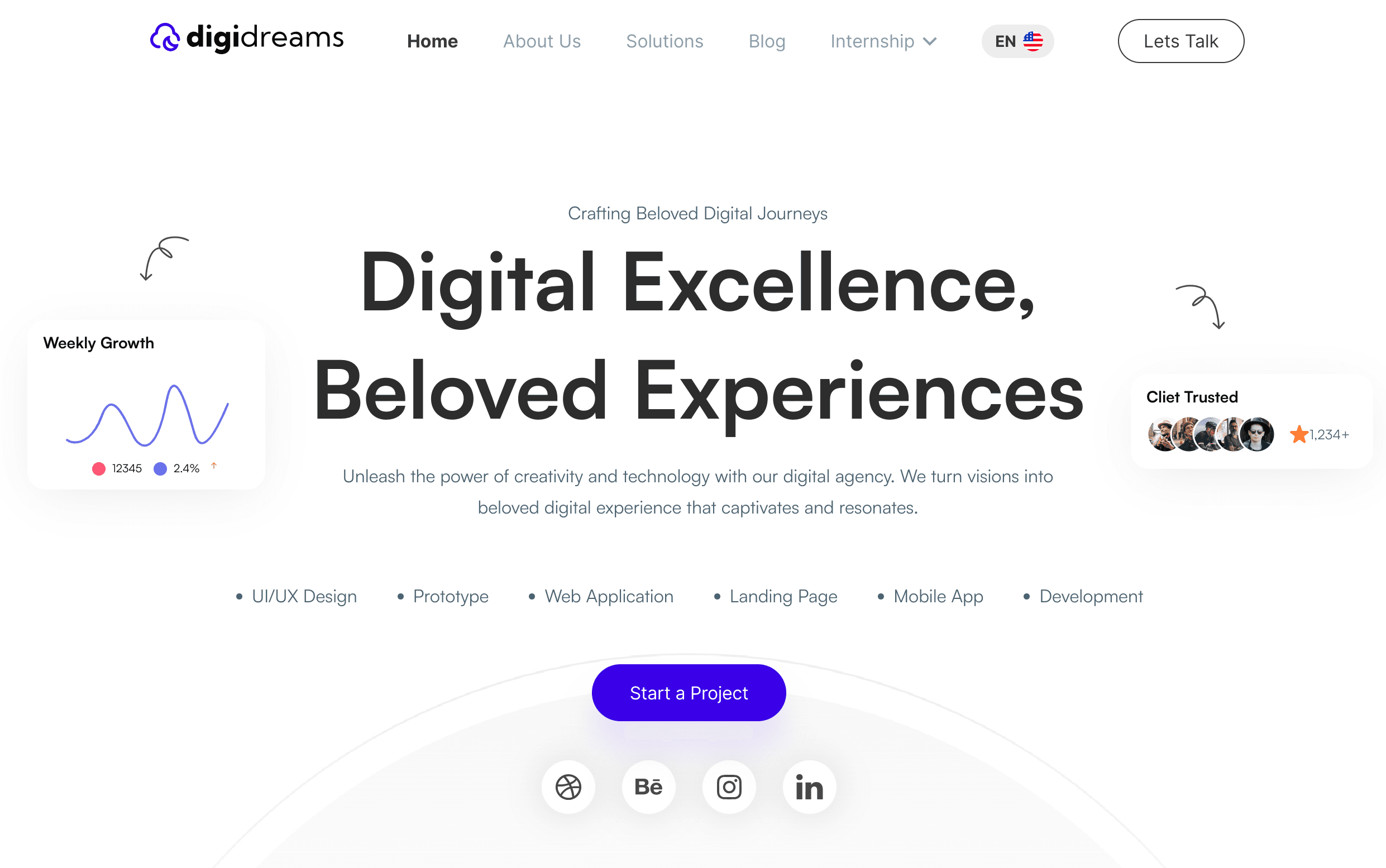 Digidreams Landing Page