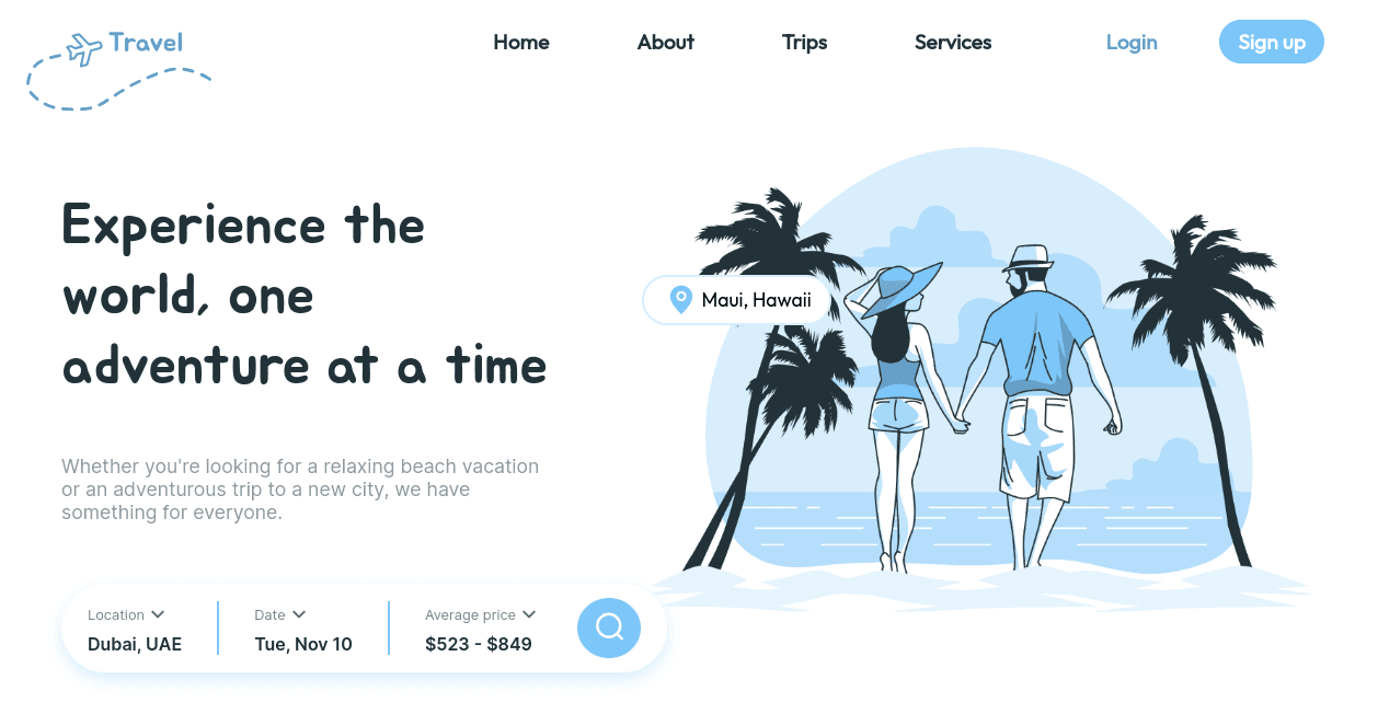 Travel Landing Page